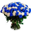Фото товара 101 белая и синяя роза (крашеная) в Ужгороде