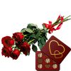 Фото товара 5 червоних троянд із цукерками в Ужгороде