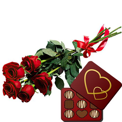 Фото товара 5 красных роз с конфетами в Ужгороде