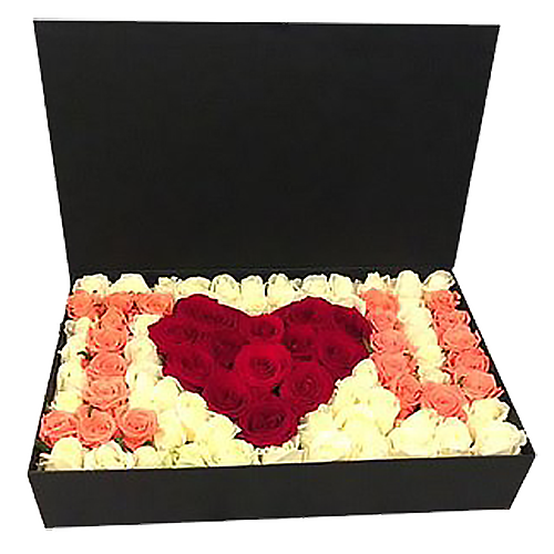 Фото товара 101 роза в коробке "I love you" в Ужгороде