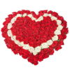Фото товара 101 троянда серцем - червона, біла, червона в Ужгороде