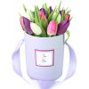 Фото товара 15 фиолетовых тюльпанов с декором в Ужгороде