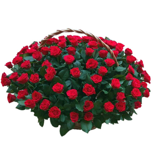 Фото товара Кошик 101 червона троянда в Ужгороде
