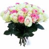 Фото товара 33 кремовые и розовые розы в Ужгороде
