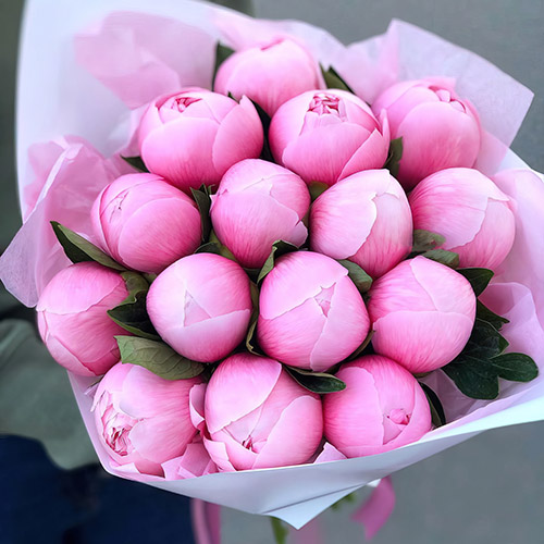 Фото товара 15 розовых пионов в Ужгороде